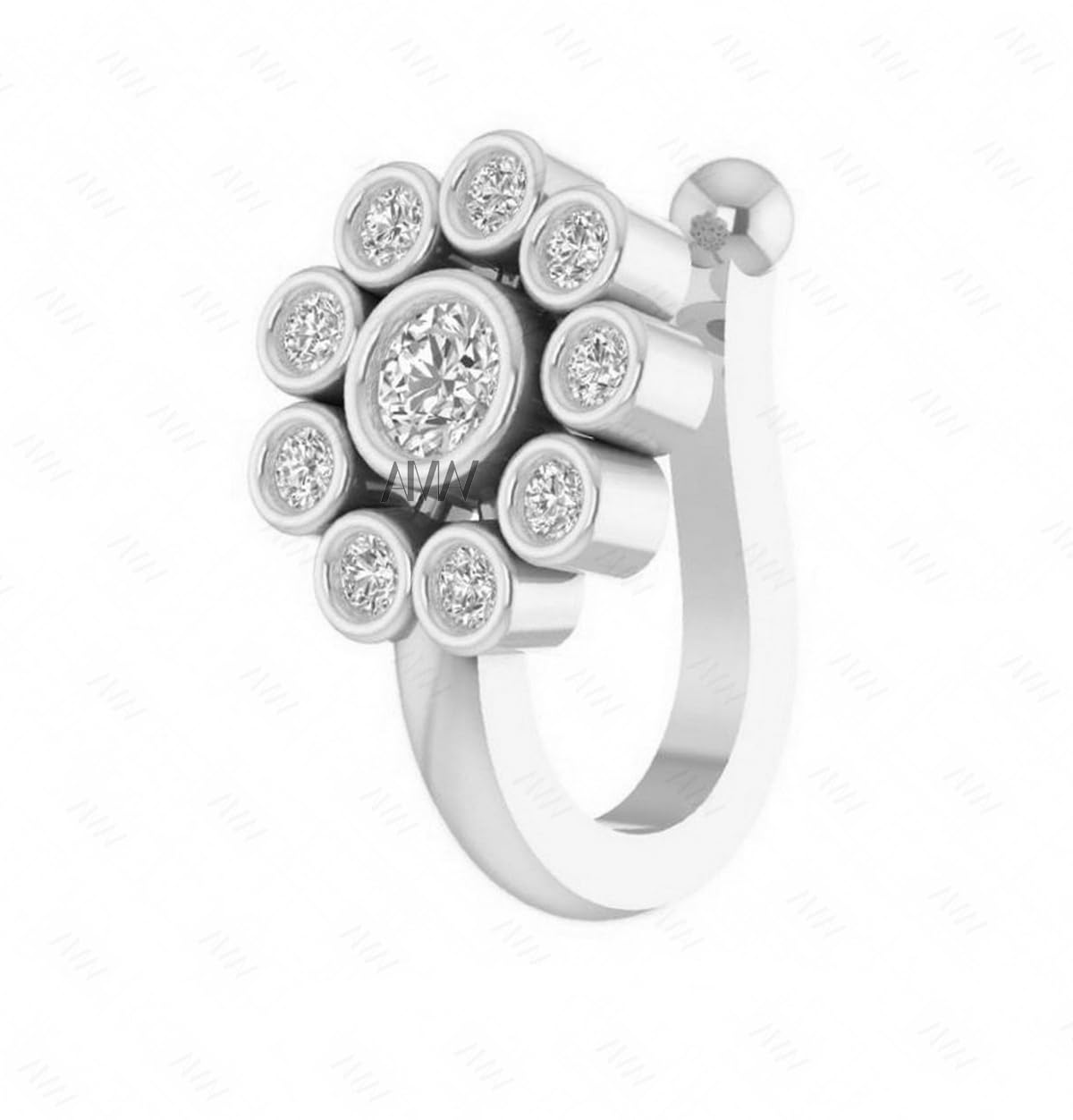 Pressing Type Silver Nose Ring Pins without non Pierced Nose Clip on NosePin Stud for Girls & Women-image-25
