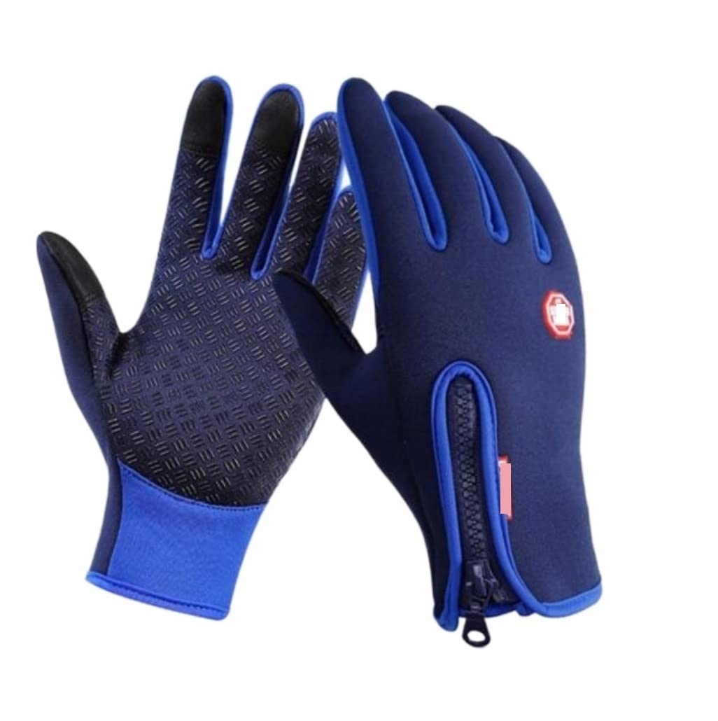 Sportowe Rękawiczki Wiatroszczelne Zimowe Ciepłe Rękawiczki Męskie Rękawice Narciarskie Ekran Dotykowy Do Jazdy Motocyklem Rękawiczki Rowerowe (Color : A, Size : M)