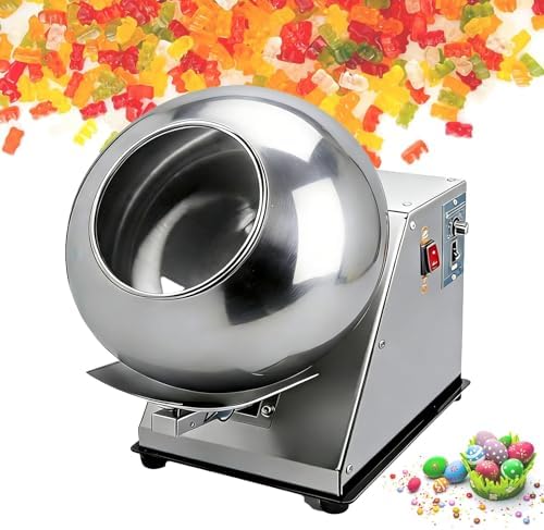 Sugar Coating Machine, Snack Coater, Table Top Chocolate Panning Machine, Commercial Candy Polishing Equipment, 3-6kg/H Peanut Nut Coating