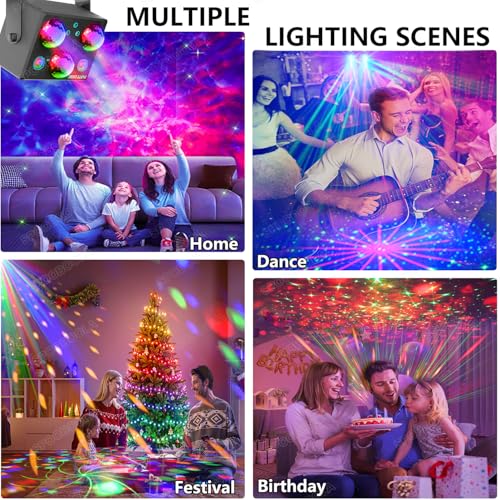 Disco Ball,Party DJ Disco Light Strobe Stage Dance Light Glow Party Sound Activated with Remote Control Rave Ocean Star Projector for Club KTV Christmas Halloween Dancing Parties Holiday Décor — view 4