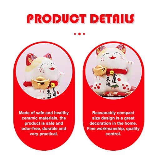 NUOBESTY Estatueta De Gato Da Sorte Japonês Maneki Neko Gato Da Sorte Riqueza Fortuna Sorte Decoraçã