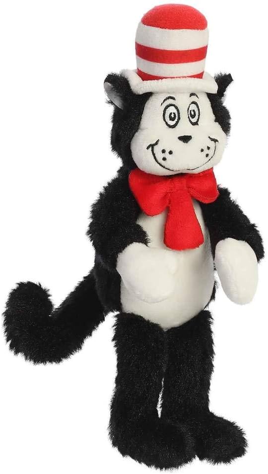 Aurora Dr. Seuss Plush Set of 3: Cat in The Hat 8" Inch, Thing 1, and Thing 2 7" Inch with Myriads Drawstring Bag