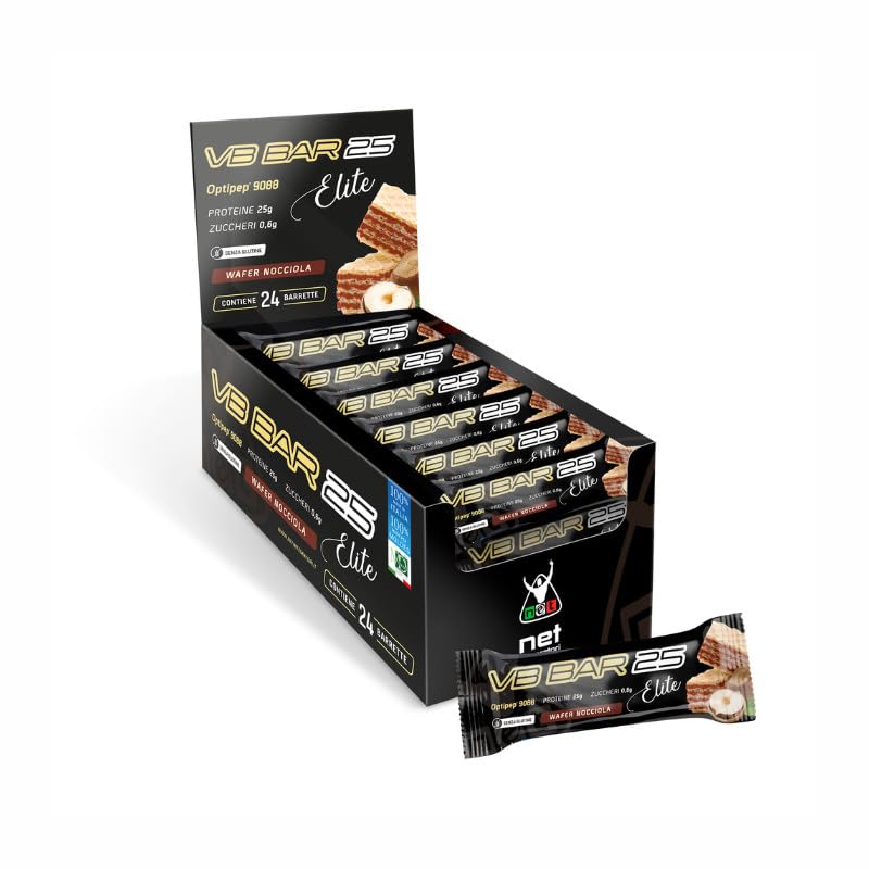 Net Integratori VB BAR 25 ELITE Barretta proteica low carbs WAFER NOCCIOLA 24x50g
