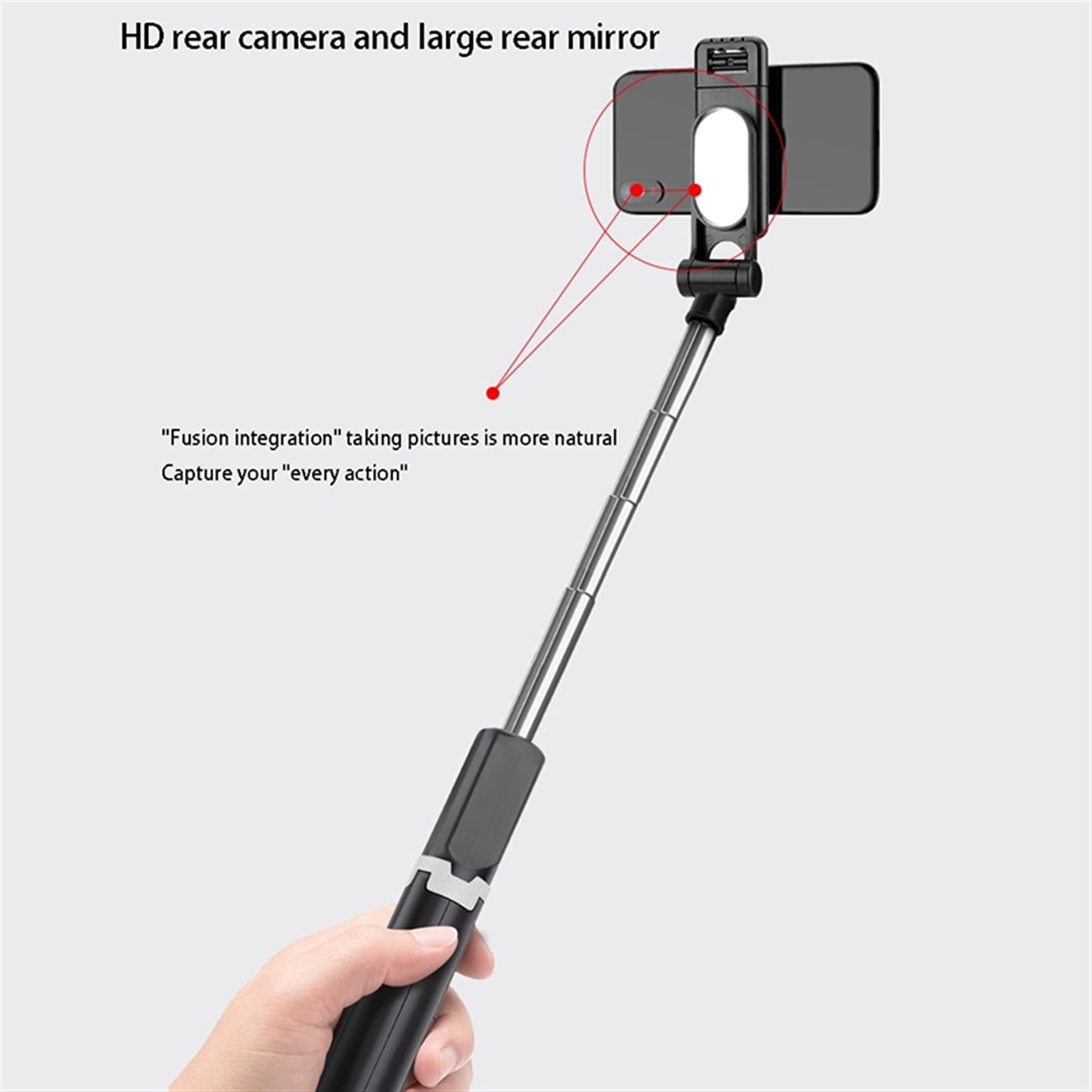 SCRUBY N10 Statyw do selfie bezprzewodowy Bluetooth Selfie Stick telefon komórkowy Live Tripod zintegrowany Bluetooth Selfie Stick do telefonów