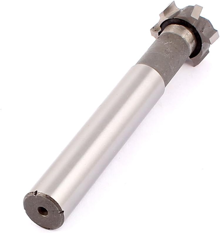 Aexit 20mm Cutting Router Bits Dia 6mm Depth HSS-AL 8 Flutes T Slot End Mill Cutter Edge Treatment & Grooving Bits 90mm Long