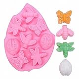 Insects Soap Mold - MoldFun Butterfly Bee Dragonfly Ladybug Silicone Mold for Bath Bomb, Lotion Bars, Chocolate, Candy, Jello, Crayon, Baking Cupcake, Muffin, Wax