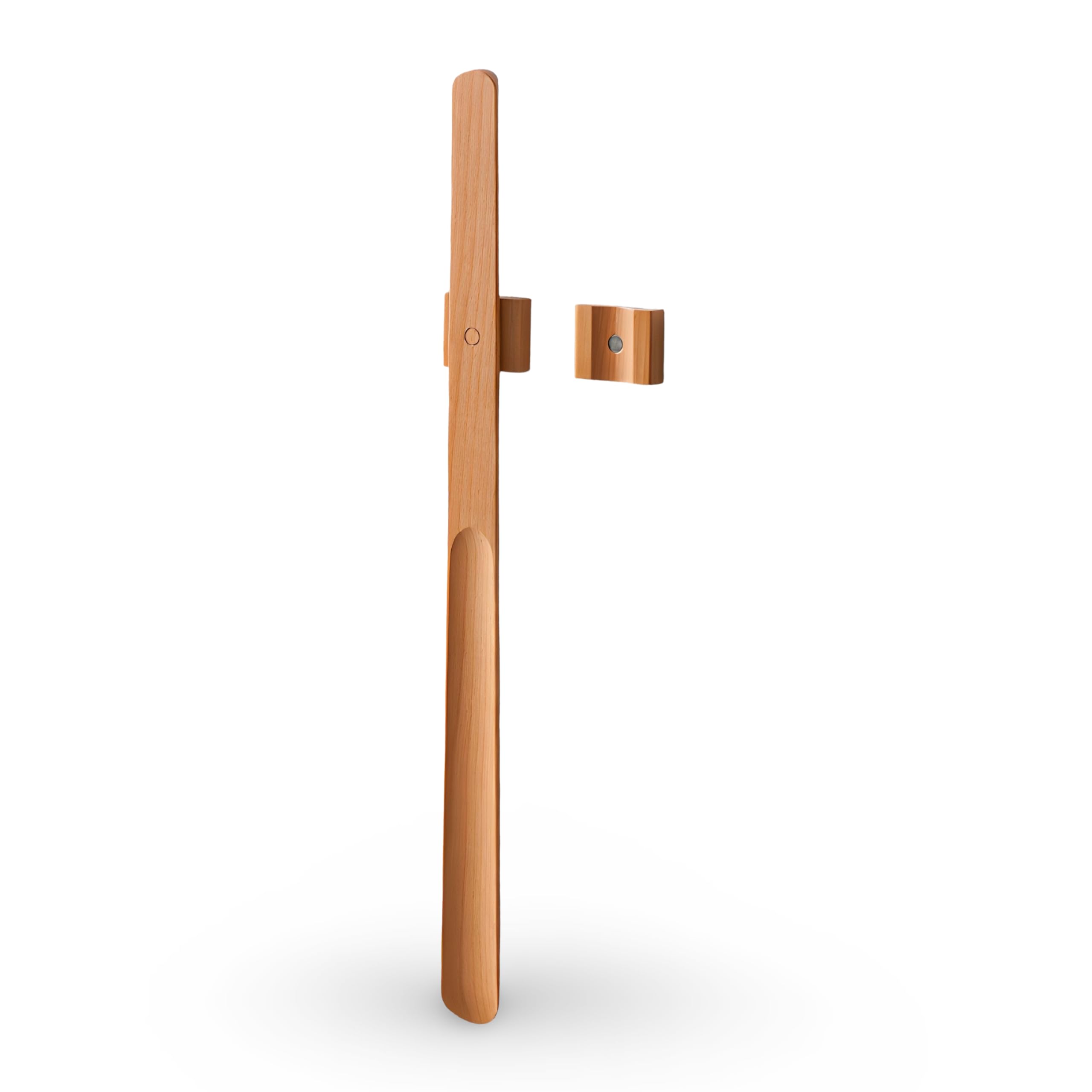 Magnetischer Schuhlöffel aus Holz mit Wandhalterung | Wandmontage (Buche, 70 cm)