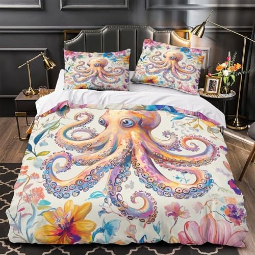 Housse de couette premium douce impression 3D raies océaniques 200x200