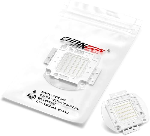 Miniatura 10 de Chanzon Chip LED de alta potencia de 50 W morado ultravioleta UV 405 nm  1500 mA CC 30 V - 34 V  50 vatios SMD COB emisor de luz diodo 50 W bombilla