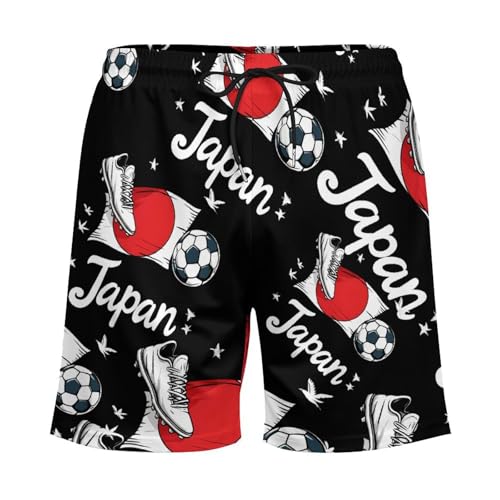 Japan Flag Jersey Japanese Soccer Mens Swim Trunks with Quick-Drying Lining Beach Shorts for Outdoor Sports3
