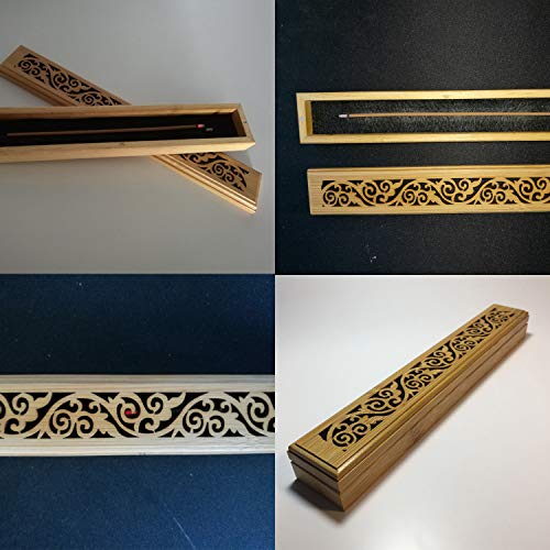 Incense Holder, Grace Incense Burner Bamboo, Upgraded Incense Stick Holder, Premium Incense Box Burner Ash Catcher