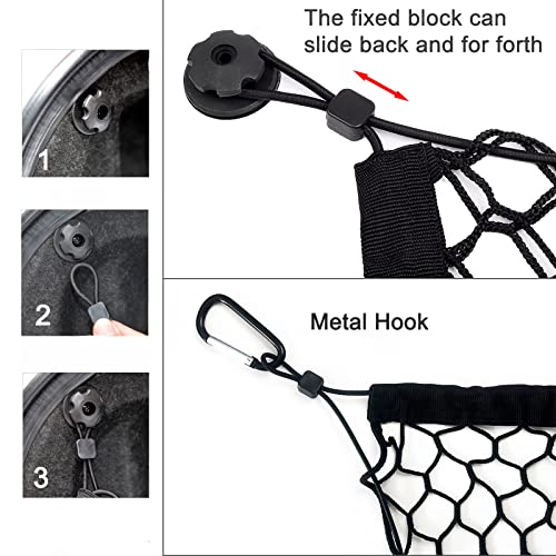 BAILALIBO Automotive Cargo Net, (35.4x15.8 inch) Car Cargo Net for Car, Vehicle, SUV. Adjustable Elastic Car Rear Cargo Net are Made of Polyester Fiber Material, Easy to Install and Store - Thumbnail 3