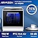 AIRMSEN Portable Countertop Dishwashers, 5 Washing Programs Mini Dishwashers with 5 L Built-in Water Tank and Double-layered Glass Door, No Hookup Needed for Home, Apartments & RVs