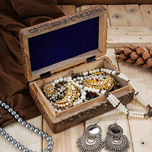 Ajuny Wooden Jewellry Box Tree of Life Carvings Travel Trinket Holder Storage Case Handmade Treasure Box Keepsake Organizer Unique Gifts for Men & Women - Image 4