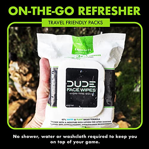 DUDE-Wipes-Face-and-Body-Wipes-1-Pack-30-Wipes-Wipes-Infused-with-Energizing-Pro-Vitamin-B5-2-in-1-Face-Body-Wipes-Alcohol-Free-and-Hypoallergenic-Cleansing-Wipes DUDE Wipes - Face and Body Wipes - 1 Pack, 30 Wipes - Wipes Infused with Energizing Pro Vitamin B5 - 2-in-1 Face & Body Wipes - Alcohol Free and Hypoallergenic Cleansing Wipes - Image 4