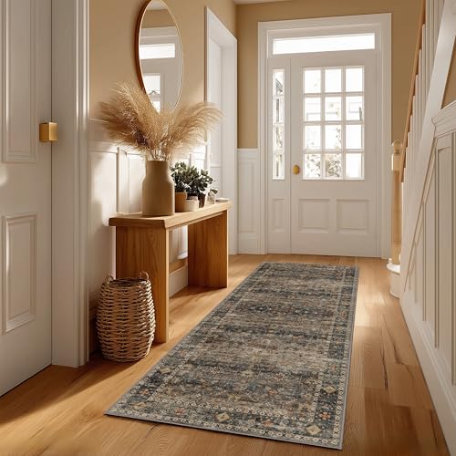Ruaruarug Hallway Washable Runner Rug 2×6, Ultra Soft for Kitchen, Camel