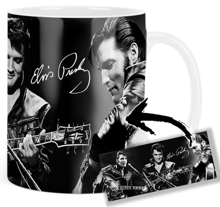 Elvis Presley Tasse Keramikbecher Mug A - Weiß