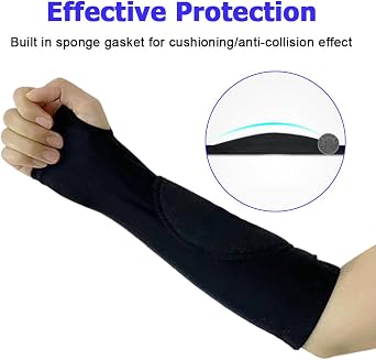 DONGKER Volleyball Arm Sleeves,Passing Hitting Forearm Sleeves With Thumb Hole & Silicone Stripe for Volleyball Training