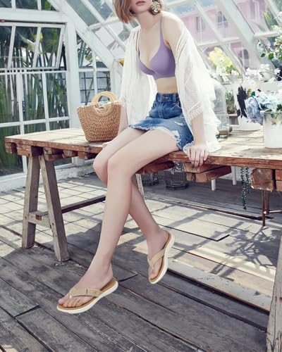 Image of COFACE Flip Flops for Women with Arch Support Beach Thong Sandals for Woman Adjustable Fashion Orthopedic Sandal Outdoor