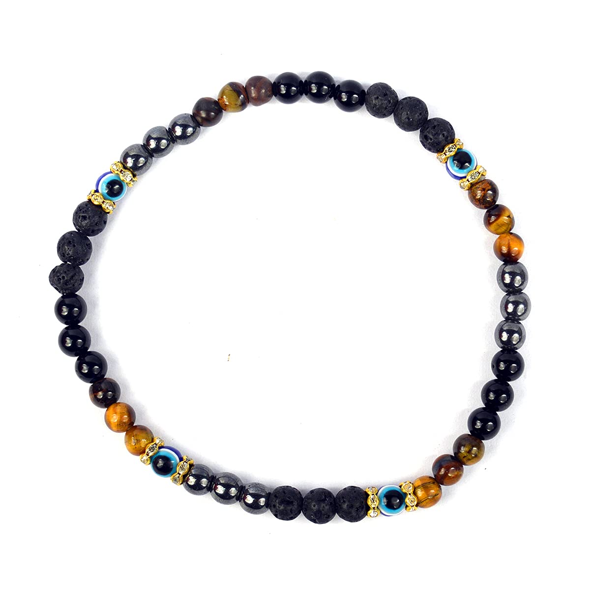Reiki Crystal Products Natural Evil Eye Black Tourmaline Lava Hematite Tiger Eye Anklet Mix Combination Crystal Stone Anklet (Color : Multi) (B097PVLXYW) Amazon Price History, Amazon Price Tracker