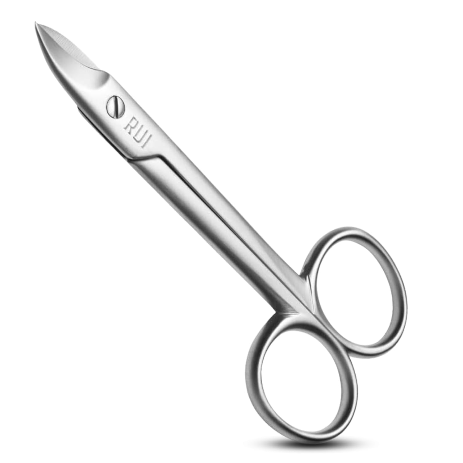 Rui Smiths Pro Cuticle Pusher with 2 Ends. Style 106 Plus Precision Toenail Scissors with Micro-Serrated, Anti-Skid Cutting Edges