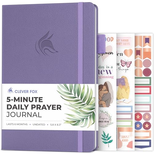 Journal de prière journalier Clever Fox 5 minutes Lavande pour chrétiens