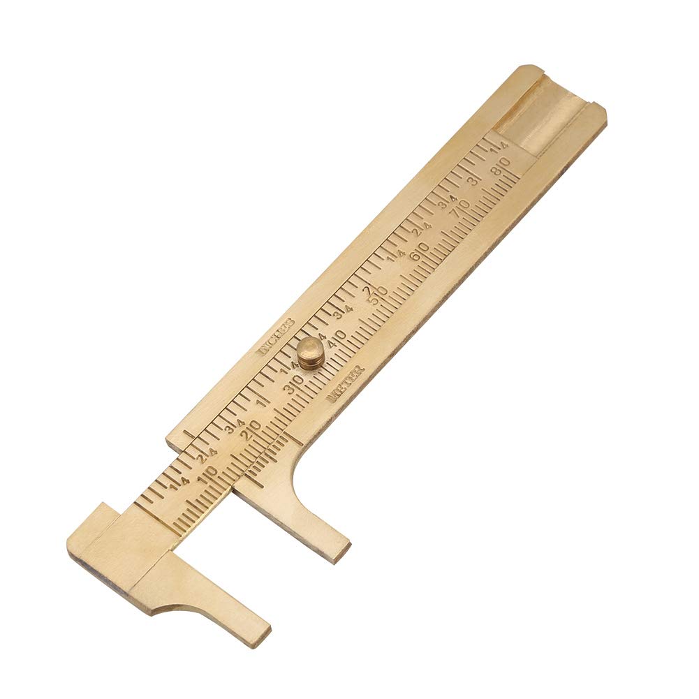 Sliding Vernier Caliper Brass Gauge Vernier Caliper Ruler Inch Meter MM