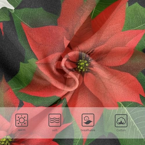 Cotton Toddler Underwear Floral White Red Poinsettia Flowers Green Panties Little Girl Designer Undies Kids Briefs 2t3