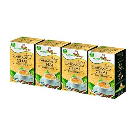 Nature's Guru Instant Cardamom Chai Tea Drink Mix Sweetened 10 Count Single Serve On-the-Go Drink Packets (Pack of 4) Cover