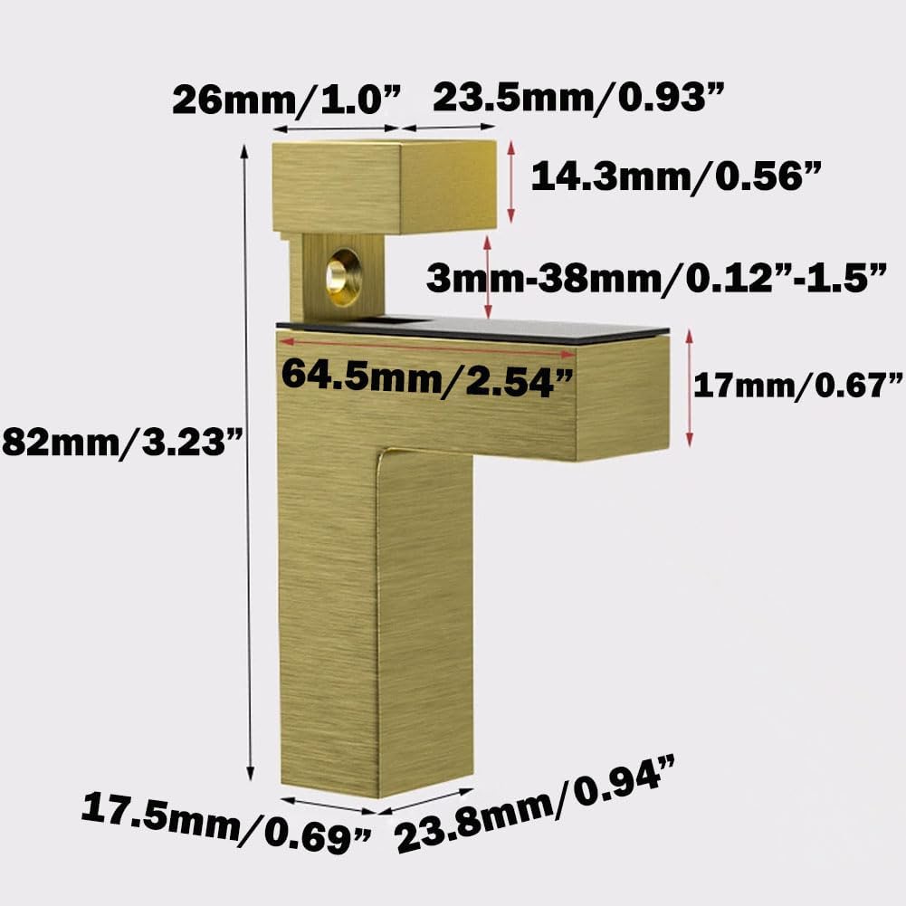 Glass Shelf Brackets , Adjustable 2PCS WoodFloating Shelf Brackets, Mounting Brackets, Glass Shelf Wall Brackets,Gold