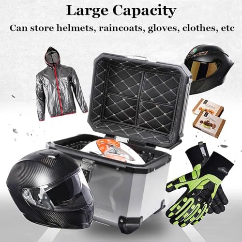Bagage de moto aluminium 65L argent universel rigide - 4