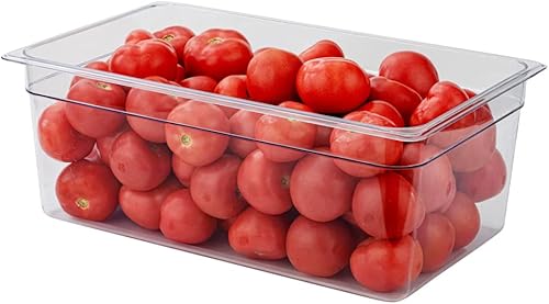 Restaurantware Met Lux - Contenedor de almacenamiento de alimentos de tamaño completo, caja de prueba de 1 8 pulgadas de profundidad, rectangular,