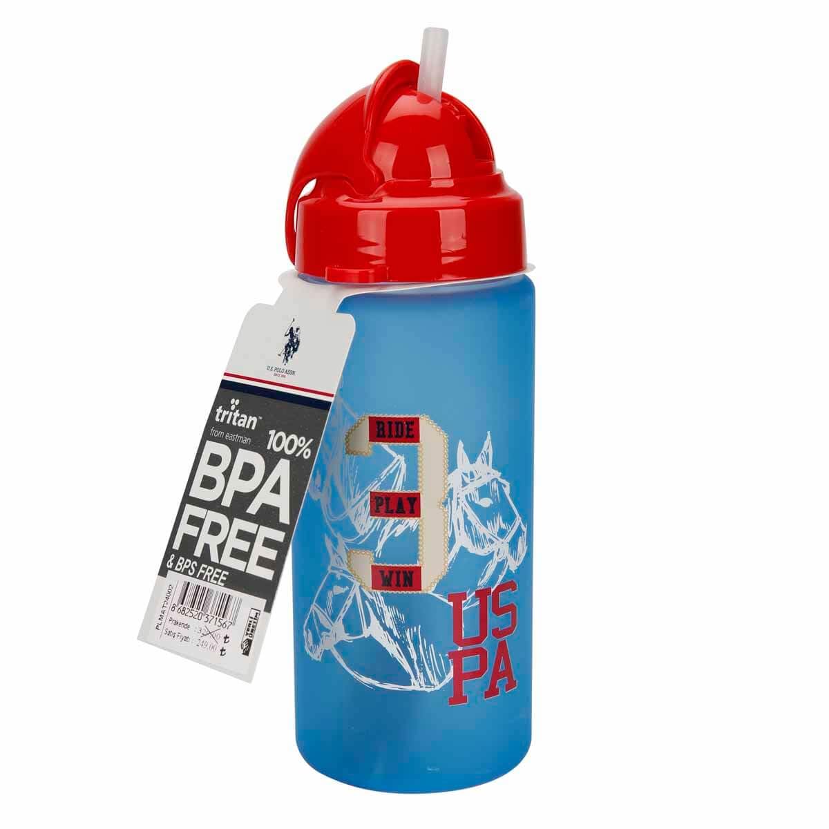 U.S. Polo Ride Play Win Matara 500 ml PLMATSTN24001 - Kırmızı Kapak Mavi Şişe