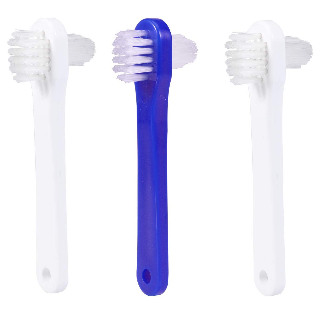 3 Pack Dual Head Denture Cleaning Brush Set - T-Shape Denture Dedicated Toothbrush Tool for Denture Care(2 x White + 1 x Blue) : Health & Household