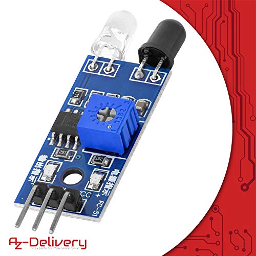 AZDelivery 3 x IR Infrarot Modul für Hinderniserkennung Abstand Sensor kompatibel mit Arduino und Raspberry Pi inklusive eBook!