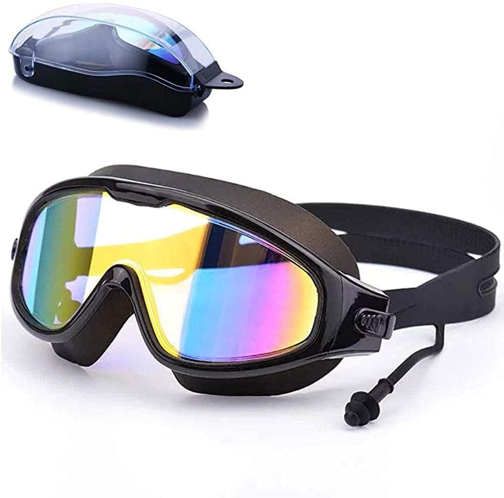 Roslen Swimming Goggles for Men Women, Premium Big Frame Competition Swim Goggles with Free Protective, Anti Fog UV Protection Leak Proof Swim Glasses with Wide Vision Adjustable Strap-image-35