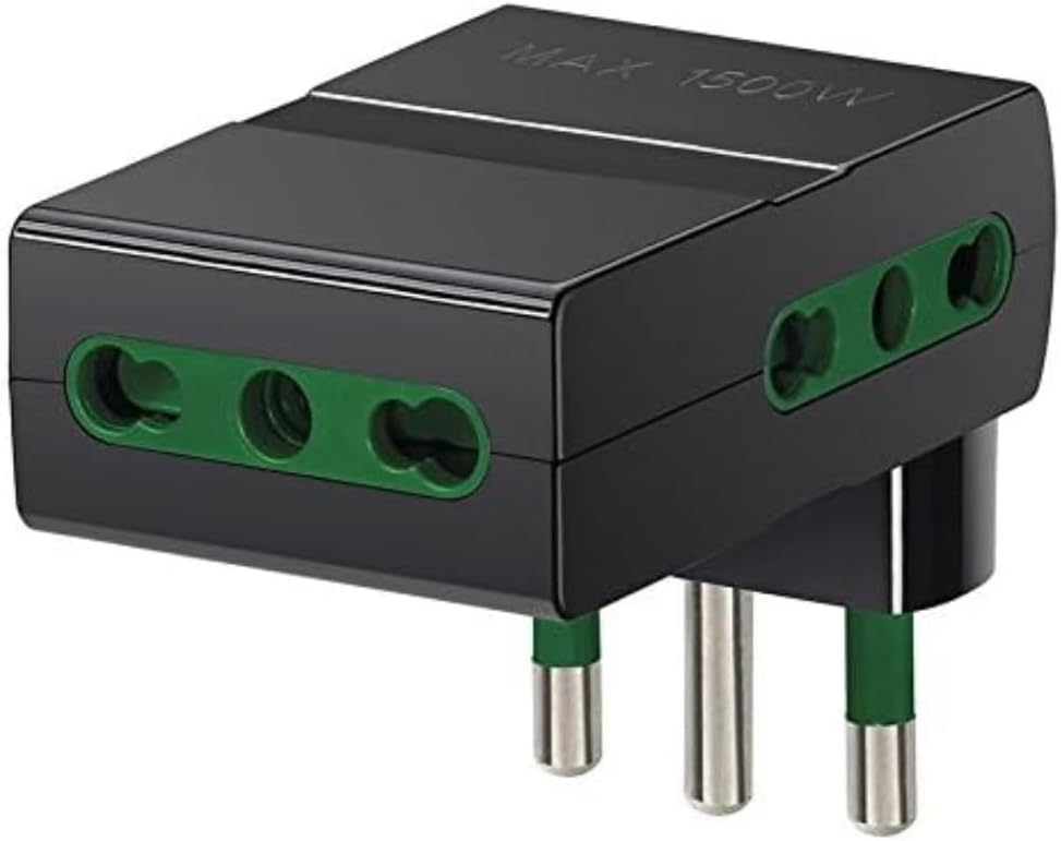 Enchufe Con Interruptor Vimar RI.00325N Adaptador Múlt. S17+2P17/11+P30 Negro Enchufe Multiple Pared