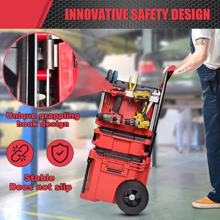 Power Drill Holder Fits for Milwaukee Packout Toolbox,Tape Measure Tool holder,Hanging Screwdrivers, Wrenches on The Side for Packout Toolbox Organizer