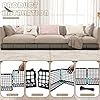12 Pcs Under Couch Blocker for Bed Adjustable Furniture Plastic Under Bed Blocker with 30 Ties Black Couch Barriers for Dogs Pets Cats (Style 1)