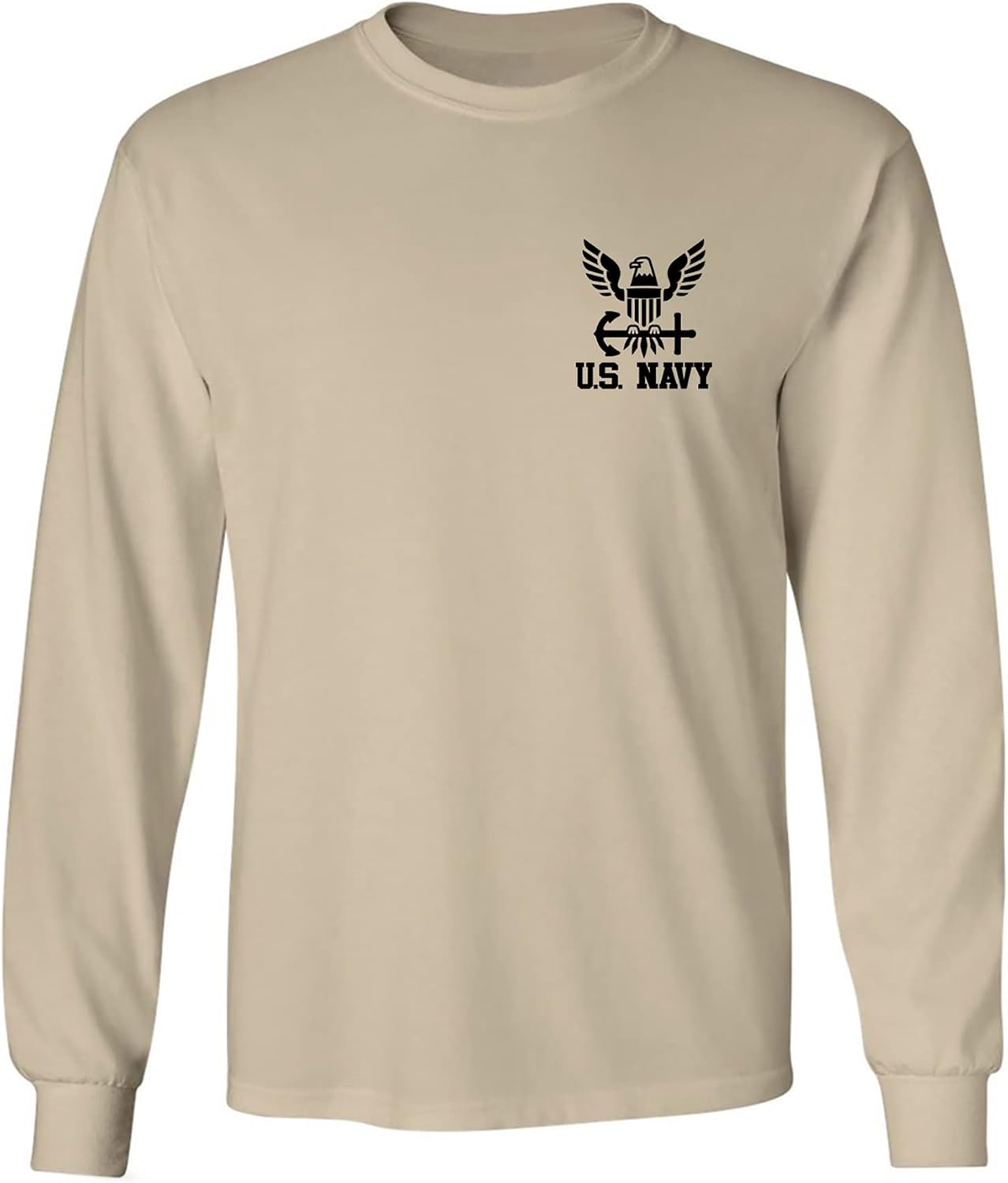 U.S. Navy Anchor Left Chest Adult Long Sleeve T-Shirt