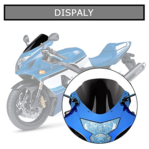 Image of PSLER Windshield WindScreen Double Bubble for GSXR600 750 K4 2004-2005, Black