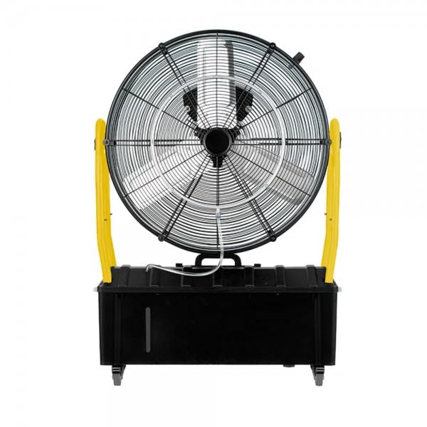 Bilake Ventilador Nebulizador Industrial | Depósito Humificador | Reduce la Temperatura | Con Ruedas | Oscilación Ajustables | Industrial, Exterior, Interior, Hogar, Comercio (Ø65cm | 25L | 300W)