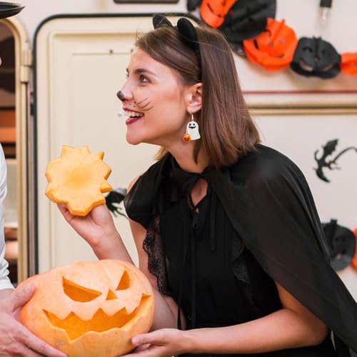 Halloween Ghost Earrings for Women Glow-In-The-Dark 3D Blood Pumpkin Corn Dangle Earrings Halloween Jewelry Gifts Accessories Costumes3