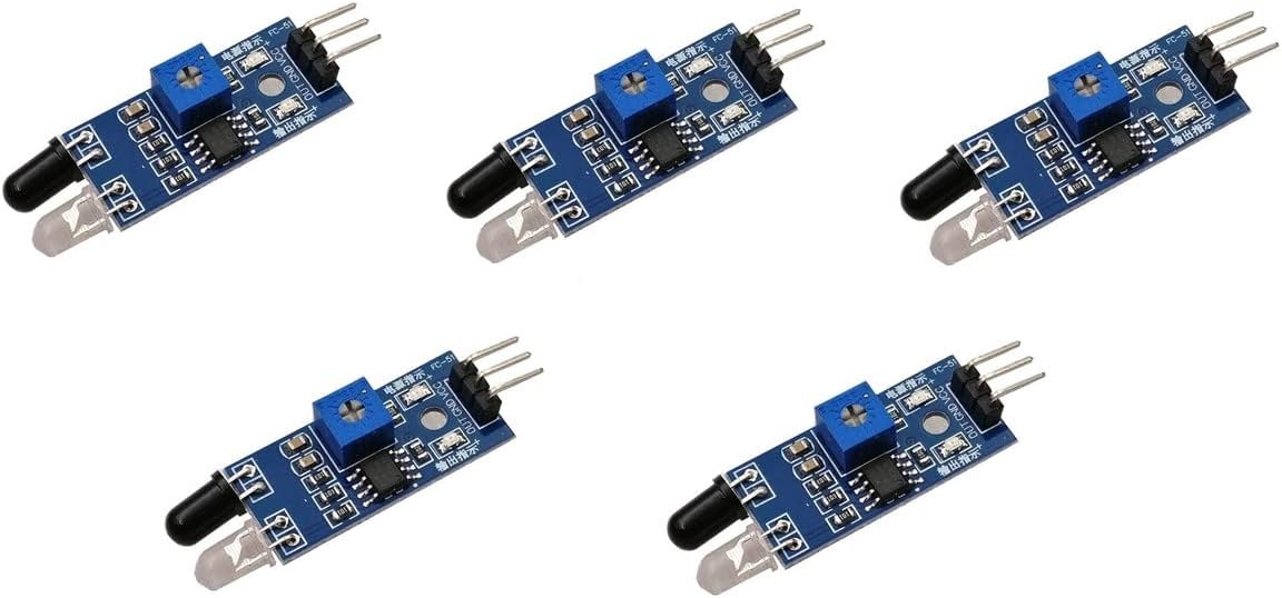 (Pack of 5) IR Sensor Obstacle Avoidance Infrared Reflection Photoelectric Sensor Module Infrared Sensor IR Sensor Module Proximity Sensor