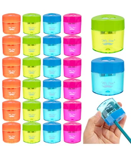 Taille-crayon manuel double trou Mr. Pen en lot de 24 pour fournitures scolaires