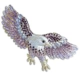 Sindary Unique 3.15" Eagle Brooch Pin Rhinestone Crystal Pendant BZ4717 (Gold-Tone Purple)