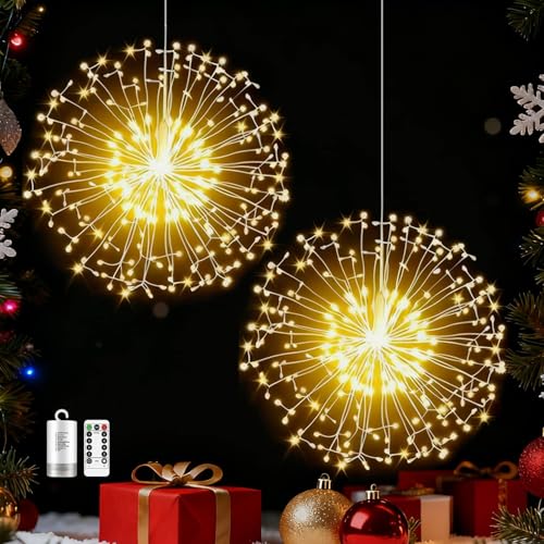 Redefun Lichterkette Feuerwerk 2 Stück 198 LED Leuchtkugel...