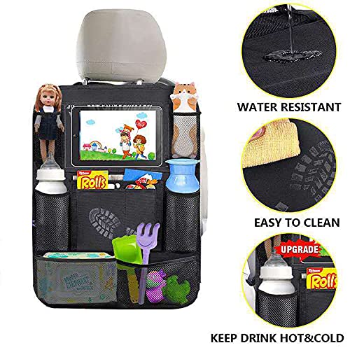 Car Backseat Organizer Car Organizer Kick Mats With 10Inch Tablet Holder,10 Pockets, Car Organizer For Road Trip, Kid Snacks, Toys For Kids And Toddlers(2 Pack) #TOP2