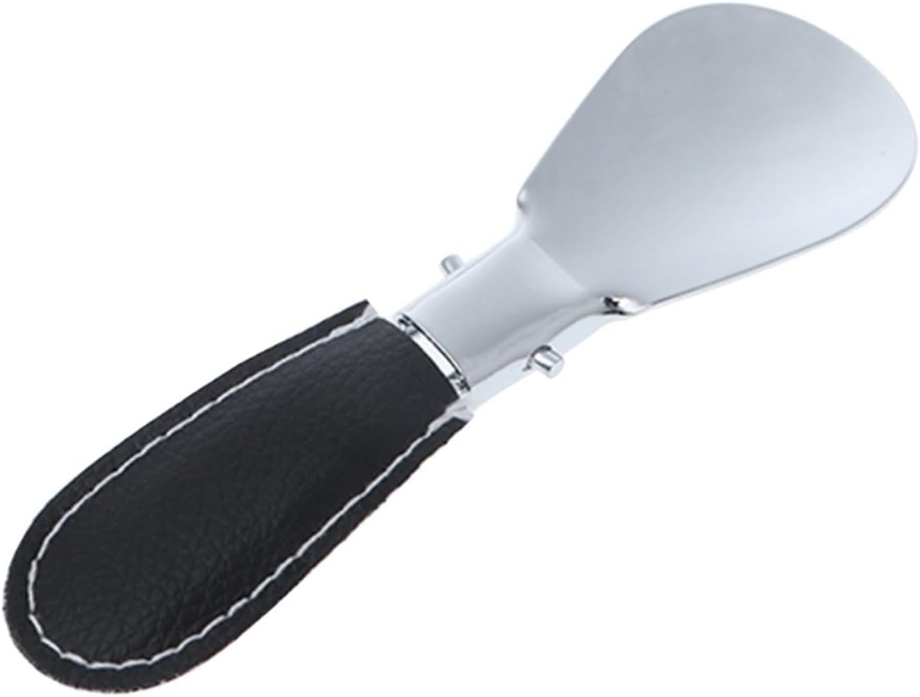 shoe horn, Black Folding Shoe Horn Metal Durable with Stainless Steel Faux Leather Portable Fashion Horns Accessories Shoehorn