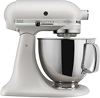 Vista 23 de KitchenAid KSM150PSAC Artisan Series - Batidora de pie con capacidad de 5 cuartos o 4.7 litros, incluye escudo vertedor Azul hielo